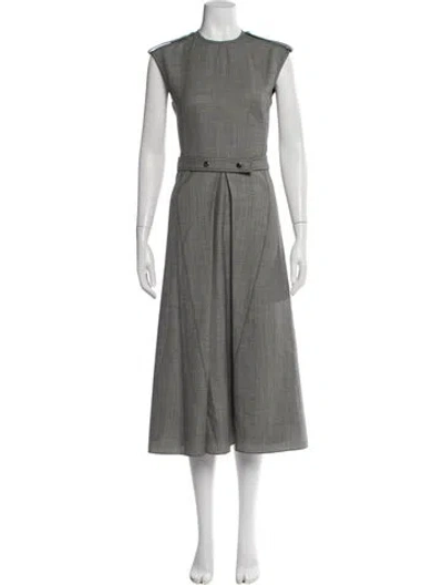 Pre-owned Victoria Beckham Virgin Wool Long Dress In Gray