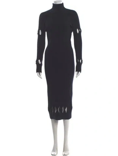 Pre-owned Victoria Beckham Virgin Wool Long Dress In Gray