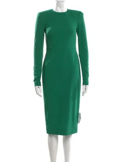 Pre-owned Victoria Beckham Virgin Wool Midi Length Dress W/ Tags In Green