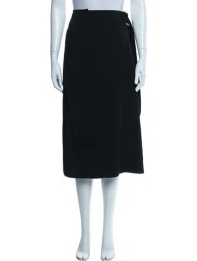 Pre-owned Victoria Beckham Virgin Wool Midi Length Skirt In Black