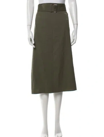 Pre-owned Victoria Beckham Virgin Wool Midi Length Skirt In Green