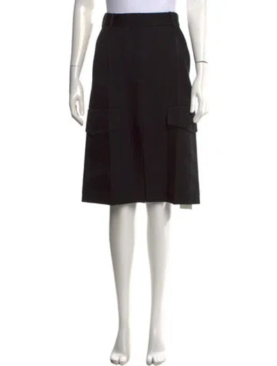 Pre-owned Victoria Beckham Virgin Wool Midi Length Skirt W/ Tags In Black