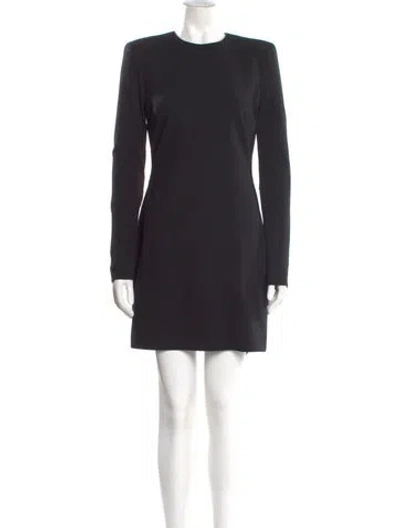 Pre-owned Victoria Beckham Virgin Wool Mini Dress In Black