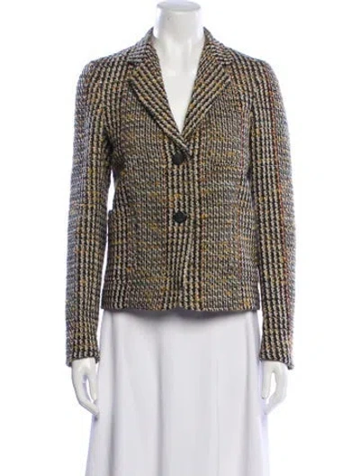 Pre-owned Victoria Beckham Virgin Wool Printed Blazer In Multi