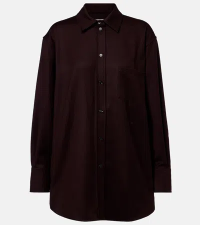 Victoria Beckham Womens Acai Remi Oversized Wool Shirt In Purple