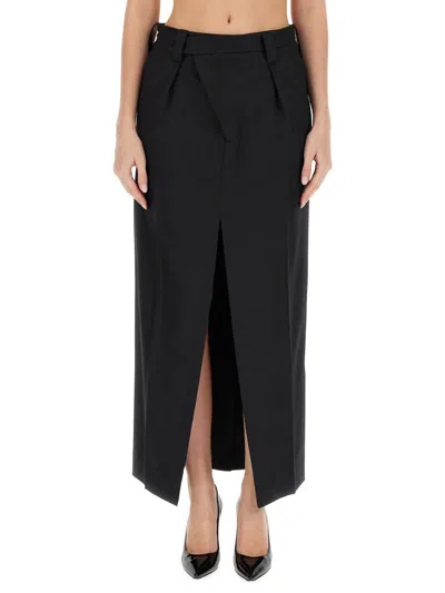 Victoria Beckham Virgin Wool Skirt In Black