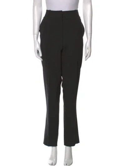 Pre-owned Victoria Beckham Virgin Wool Straight Leg Pants In Black
