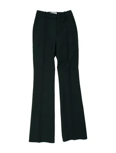 Pre-owned Victoria Beckham Virgin Wool Straight Leg Pants In Green