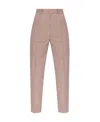 Victoria Beckham Virgin Wool Straight-leg Trousers In Nude