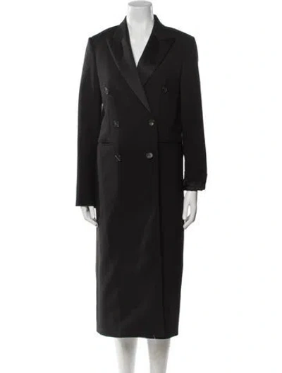 Pre-owned Victoria Beckham Virgin Wool Trench Coat In Black