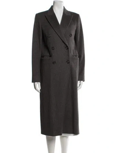 Pre-owned Victoria Beckham Virgin Wool Trench Coat In Gray