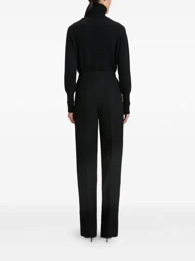 Victoria Beckham Virgin Wool Trousers In Black