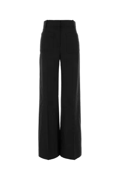 Victoria Beckham Virgin Wool Trousers In Gray