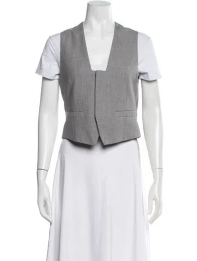 Pre-owned Victoria Beckham Virgin Wool Vest In Gray