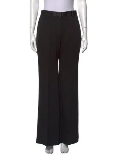 Pre-owned Victoria Beckham Virgin Wool Wide Leg Pants In Black