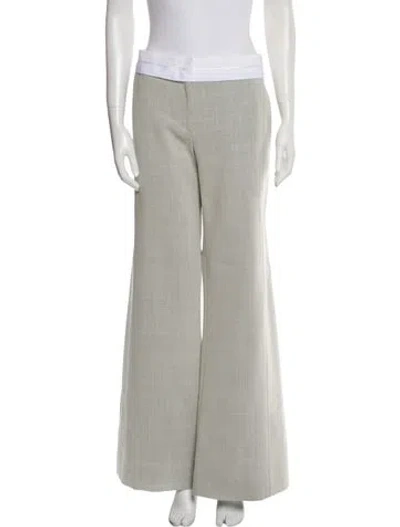 Pre-owned Victoria Beckham Virgin Wool Wide Leg Pants W/ Tags In Gray
