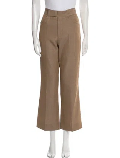 Pre-owned Victoria Beckham Virgin Wool Wide Leg Pants W/ Tags In Neutral