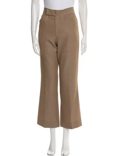 Pre-owned Victoria Beckham Virgin Wool Wide Leg Pants W/ Tags In Neutral