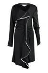 Victoria Beckham Two-tone Draped Crepe-satin Dress