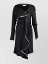 Victoria Beckham Two-tone Draped Crepe-satin Dress