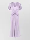 Victoria Beckham Gathered V-neck Midi Dress