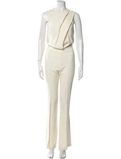Pre-owned Victoria Beckham V-neck Jumpsuit In Neutral