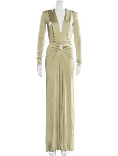 Pre-owned Victoria Beckham V-neck Long Dress W/ Tags In Green