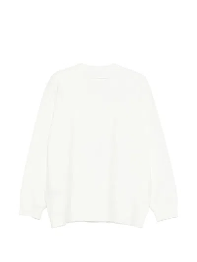 Victoria Beckham V-neck Long-sleeve Sweatshirt In White