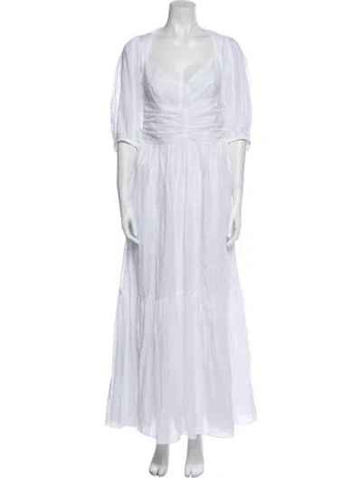 Pre-owned Victoria Beckham V-neck Midi Length Dress W/ Tags In White