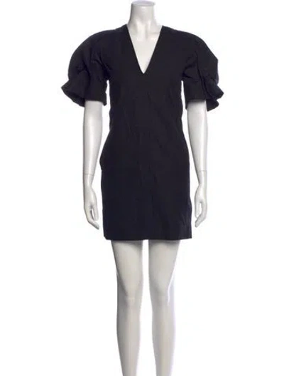 Pre-owned Victoria Beckham V-neck Mini Dress In Black