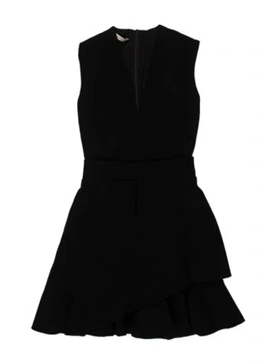 Pre-owned Victoria Beckham V-neck Mini Dress In Black