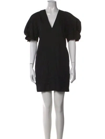 Pre-owned Victoria Beckham V-neck Mini Dress In Black
