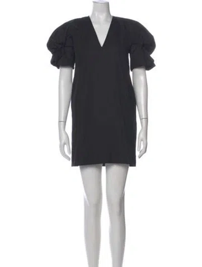 Pre-owned Victoria Beckham V-neck Mini Dress In Gray