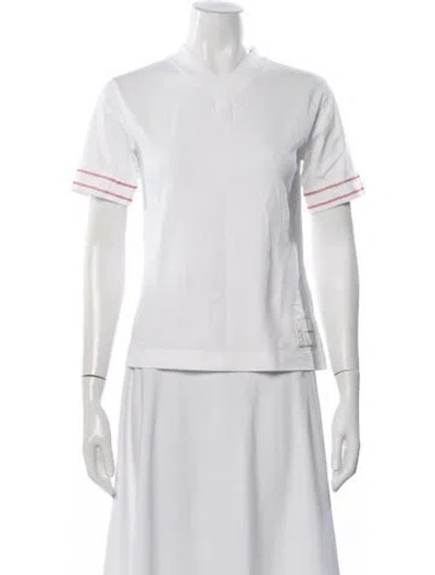 Pre-owned Victoria Beckham V-neck Short Sleeve T-shirt In Neutral