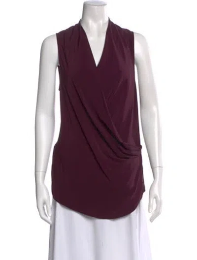 Pre-owned Victoria Beckham V-neck Sleeveless Blouse In Purple