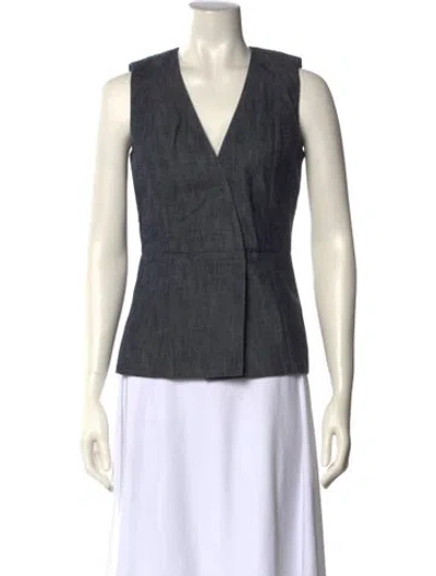 Pre-owned Victoria Beckham V-neck Sleeveless Top In Gray
