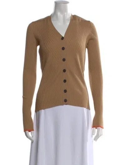 Pre-owned Victoria Beckham V-neck Sweater In Brown