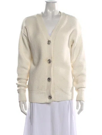 Pre-owned Victoria Beckham V-neck Sweater In Neutral