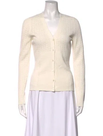 Pre-owned Victoria Beckham V-neck Sweater In Neutrals