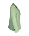 Victoria Beckham Vvb Single-breasted Twill Blazer In Green Polyester And Wool Blend In Green