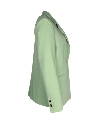 Victoria Beckham Vvb Single-breasted Twill Blazer In Green Polyester And Wool Blend