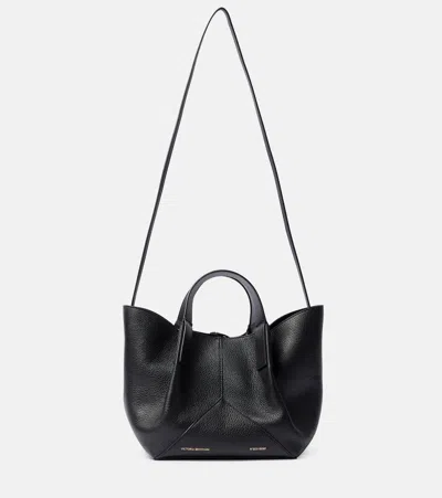 Victoria Beckham W11 Mini Leather Tote Bag In Tie Closure