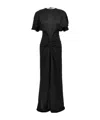 Victoria Beckham Black Gathered Waist Dress In Black