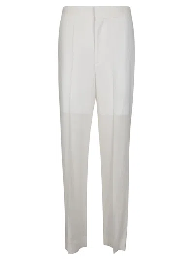 Victoria Beckham Waistband Detail Straight Leg Trouser In White