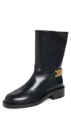 Victoria Beckham Watch Chain Mid Calf Boots Black In Black