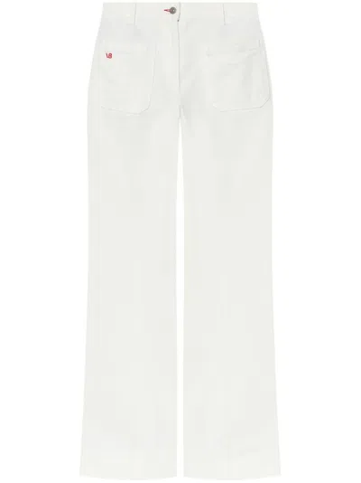 VICTORIA BECKHAM WHITE ALINA FLARED LEG JEANS