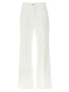 Victoria Beckham Flared High-waist Jeans With Subtle Logo Detail In White