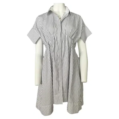 Pre-owned Victoria Beckham White And Black Mini Dress, Size 6