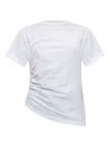 Victoria Beckham Asymmetrical White Cotton T-shirt  In White