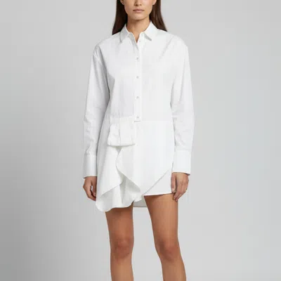 Pre-owned Victoria Beckham White Asymmetrical Cotton Poplin Shirt S